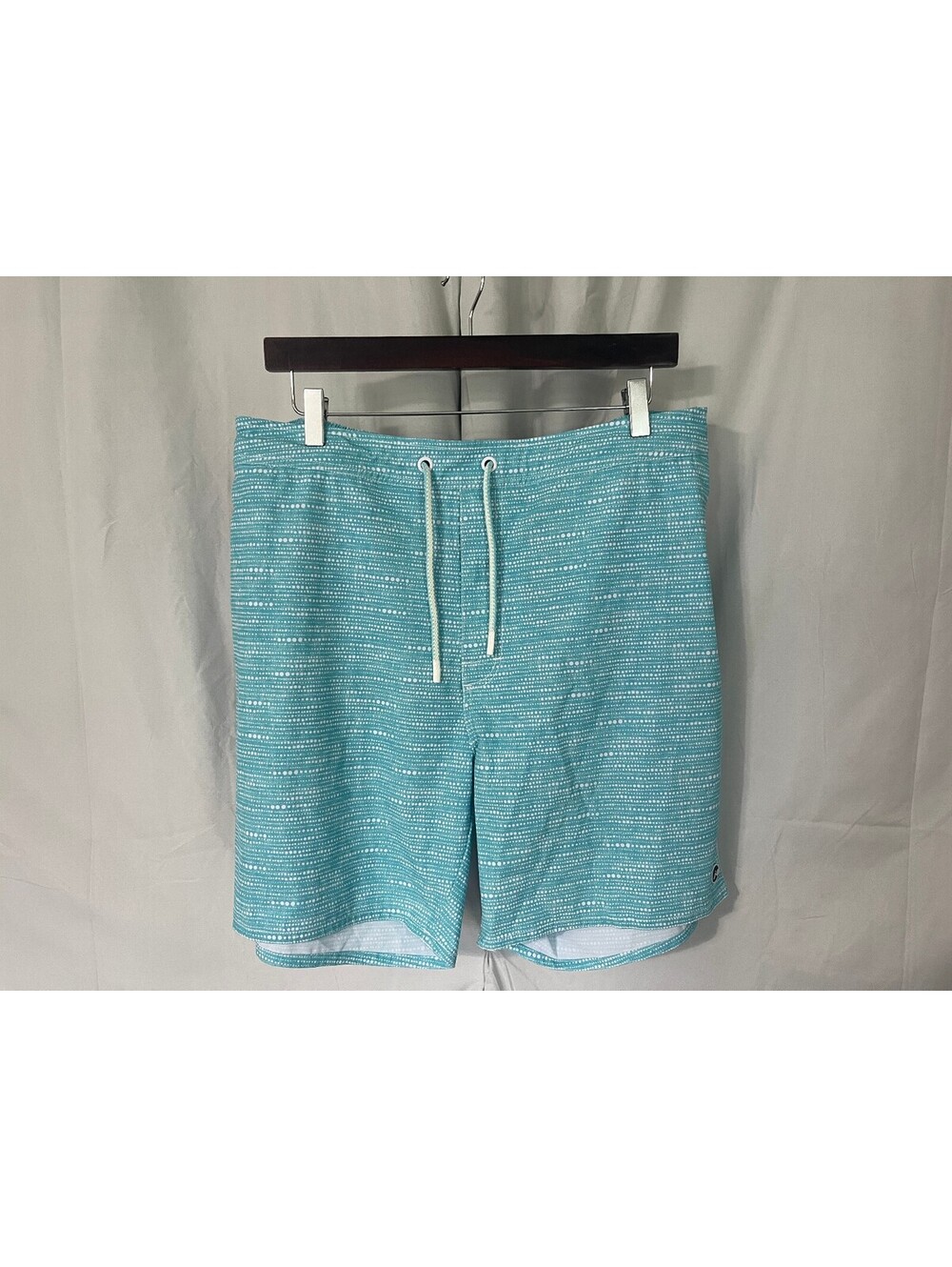 johnnie-O Men's Blue White Detailed Swim Trunks Shorts XL 6.5" Inseam Golf